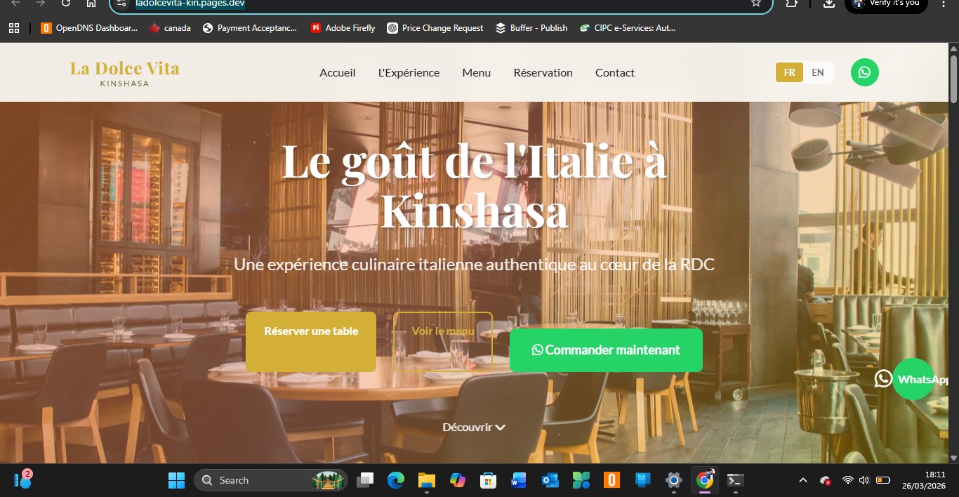 La Dolce Vita — Italian restaurant, Kinshasa